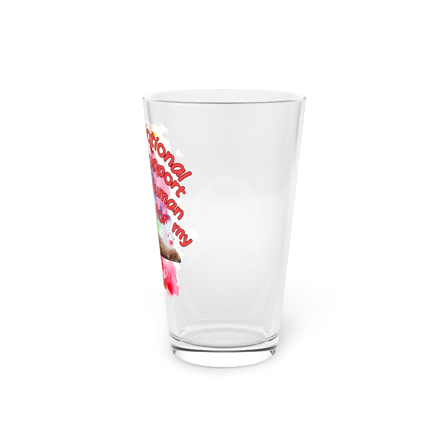 Emotional Support Human for my Doodle Dog Clear Pint Glass