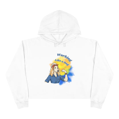 Afghan Hound Work Like a Dog Crop Hoodie