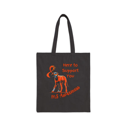 MS Awareness Great Dane Here to support you Cotton Canvas Tote Bag