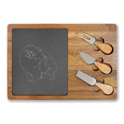 Pomeranian Engraved Charcuterie Board, Dog Lover Cheese Board & Serving Platter