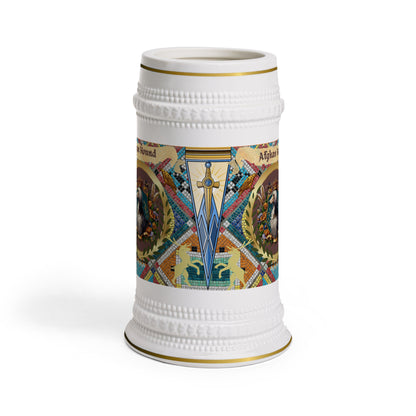 Afghan Hound Floral Crest Ceramic Beer Stein Mug