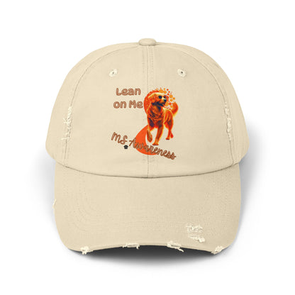 Golden Retriever "Lean on Me" MS Awareness Distressed Cap