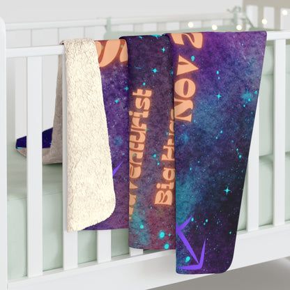 Zodiac Sagitarius Dachshund Sherpa Fleece Blanket