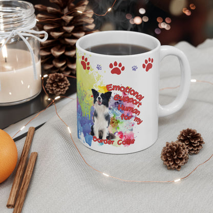 Emotional Support Human for my Border Collie Coffee Mug