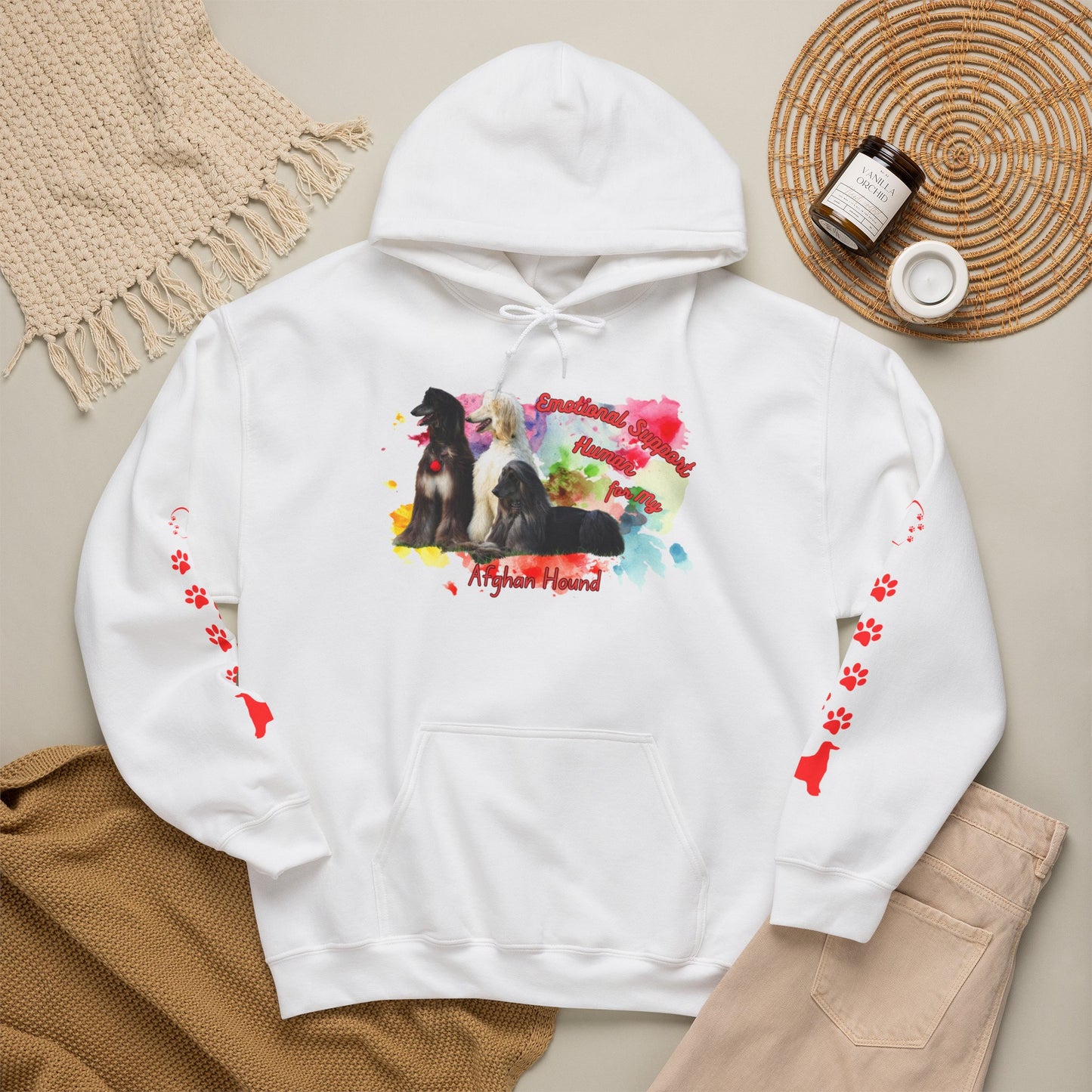 Afghan Hound Emotional Support Human Hooded Sweatshirt