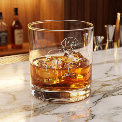 Saint Bernard Engraved Whiskey Glass