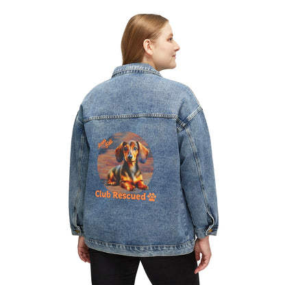 Dacshund Club Rescued Women's Denim Jacket Amor Fati