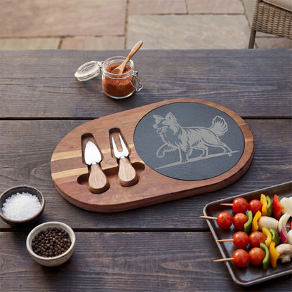 Border Collie Engraved Charcuterie Board, Dog Lover Cheese Board & Serving Platter