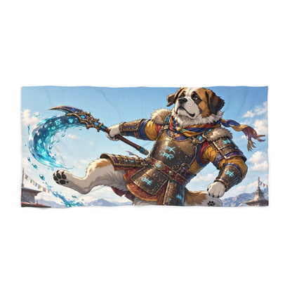 Pisces Saint Bernard Warrior Beach Towel