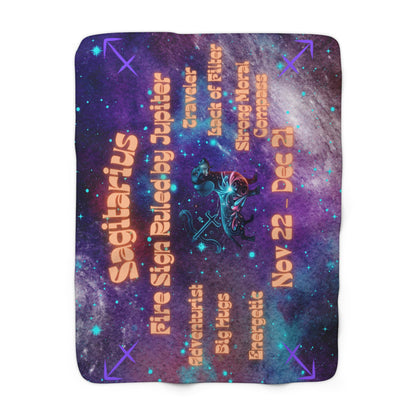 Zodiac Sagitarius Dachshund Sherpa Fleece Blanket