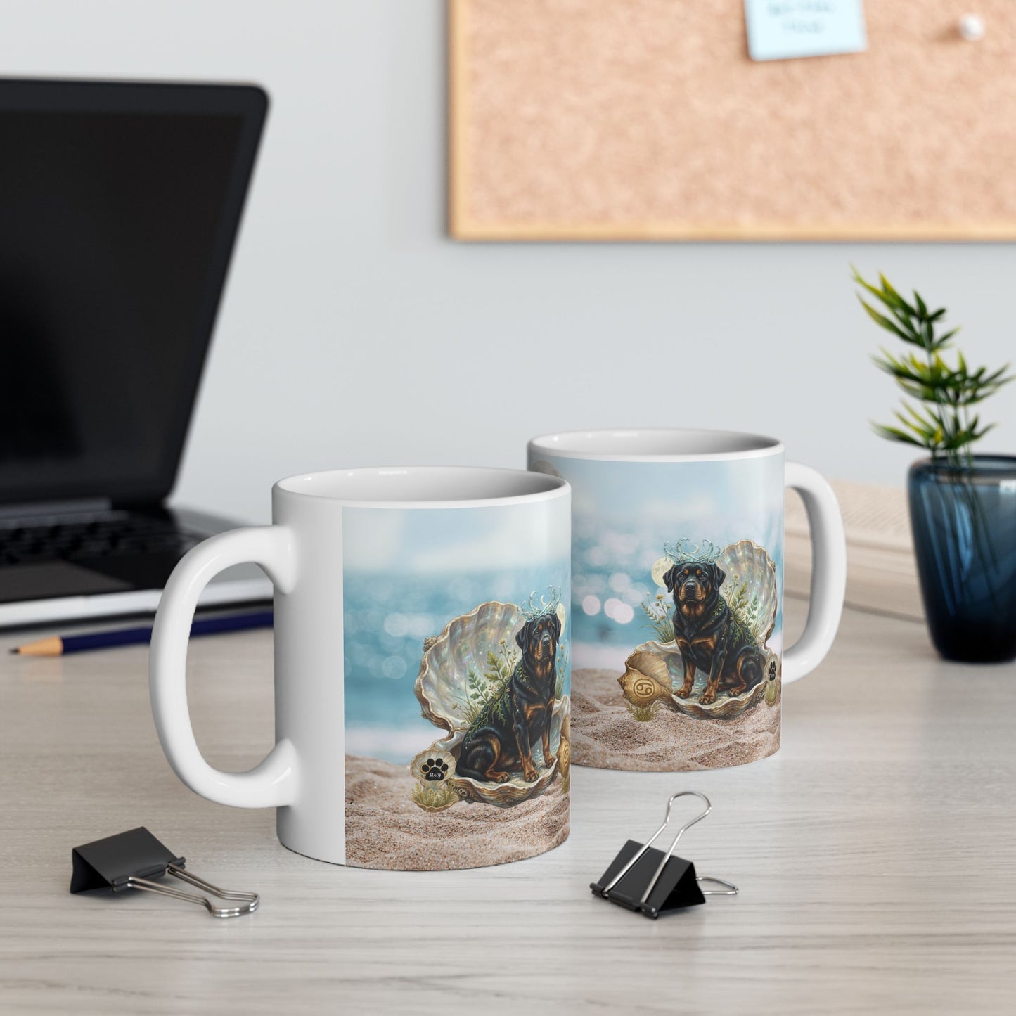 Cancer Zodiac Rottweiler Coastal Connection Ceramic Coffee Mug