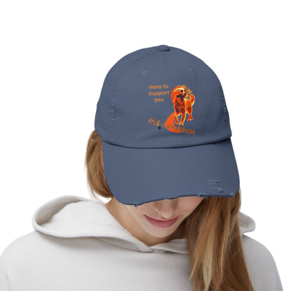 Golden Retriever "Here to Support You" MS Awareness Distressed Cap