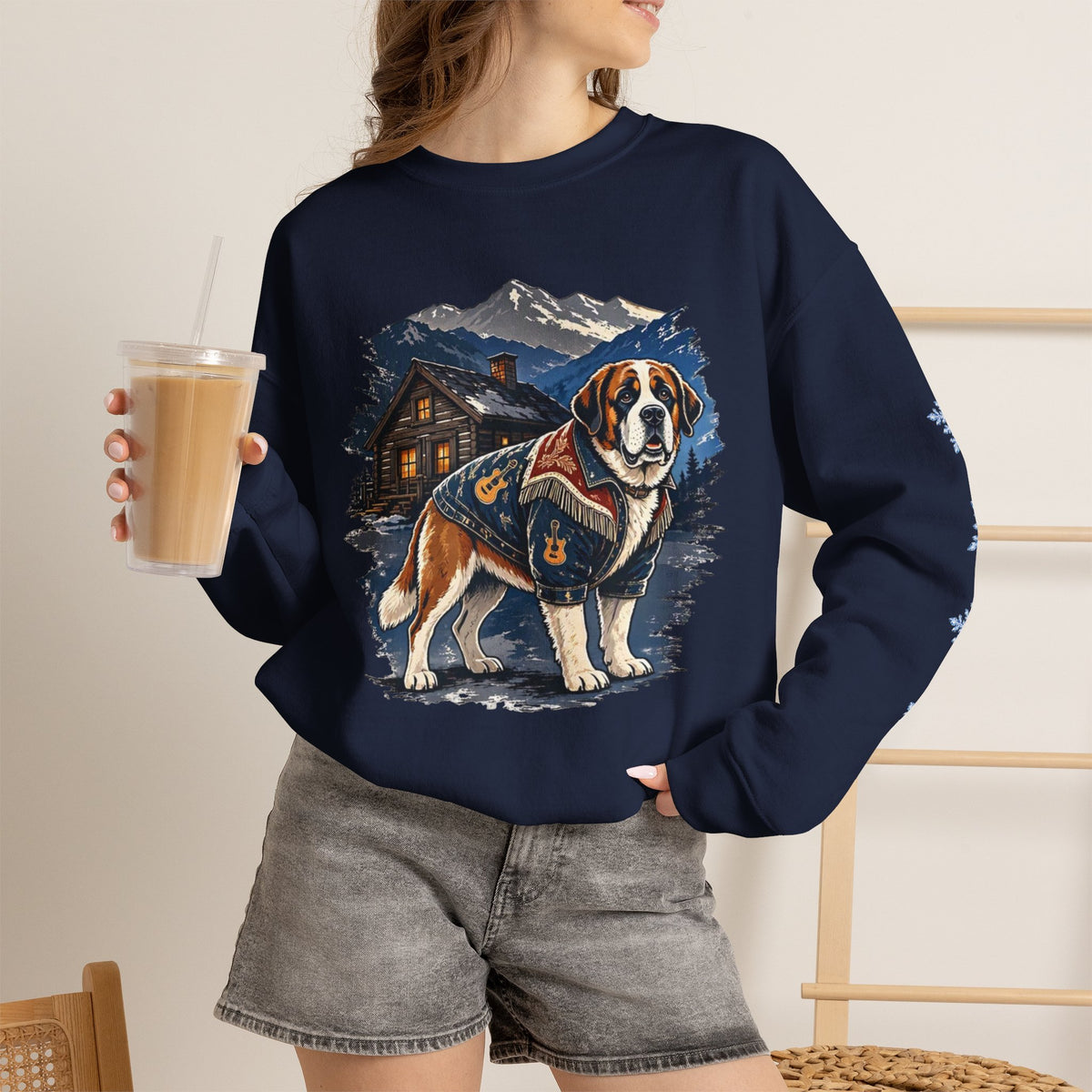 Saint Bernard Smoky Mountain Christmas Sweatshirt