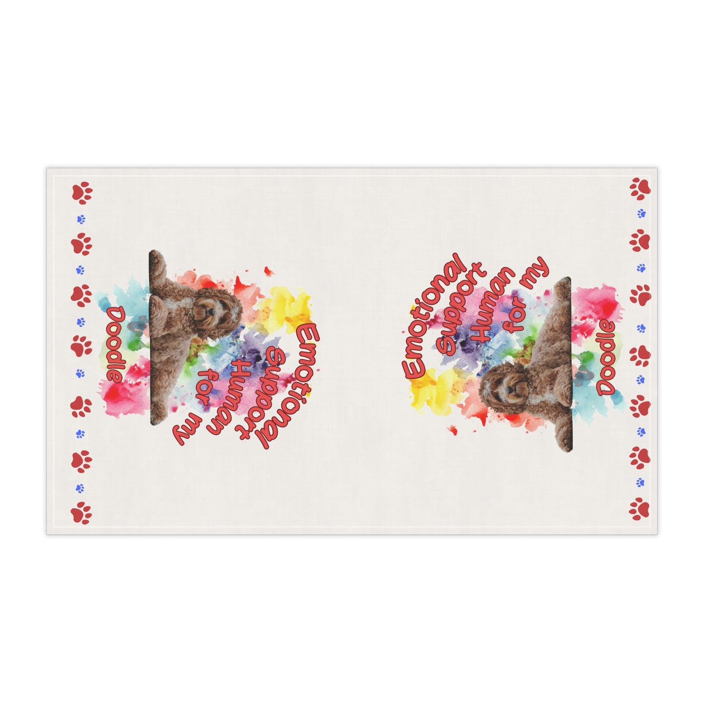 Emotional Support Human for my Doodle Dog Tea Towel
