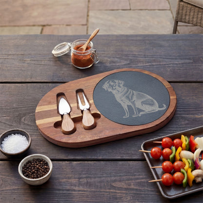 Black Lab Engraved Charcuterie Board, Dog Lover Cheese Board & Serving Platter