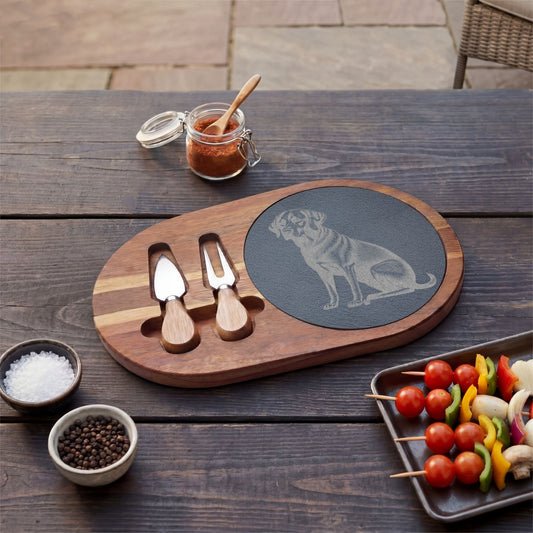 Black Lab Engraved Charcuterie Board, Dog Lover Cheese Board & Serving Platter