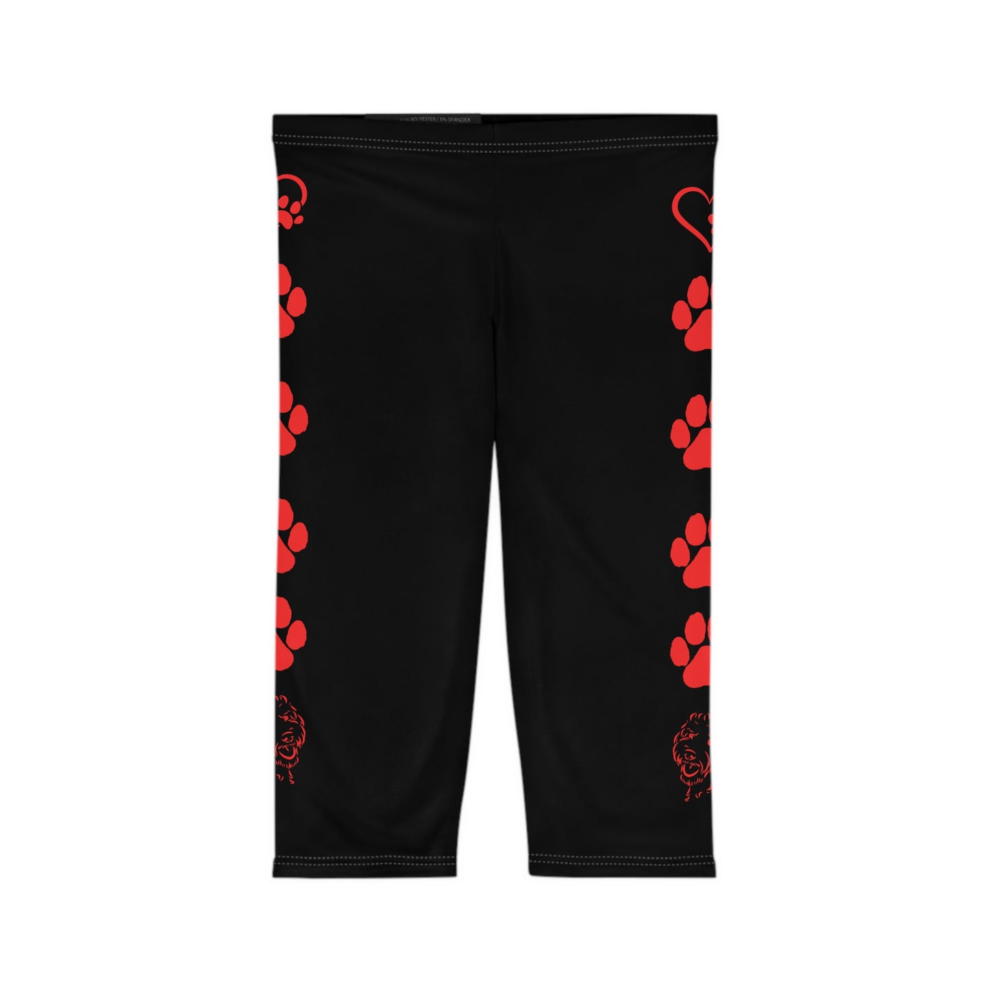 Paws and Hearts Doodle Capri Leggings