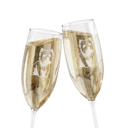 West Highland Terrier  Engraved Champagne Flute