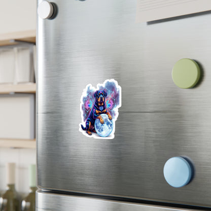 Celestial Rottweiler Kiss-Cut Vinyl Sticker – Cosmic Zodiac Dog Decal