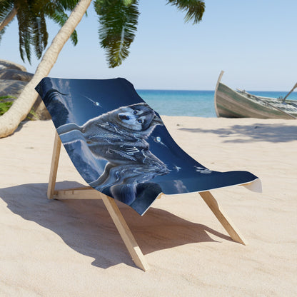 Virgo Siberian Husky Celestial Beach Towel