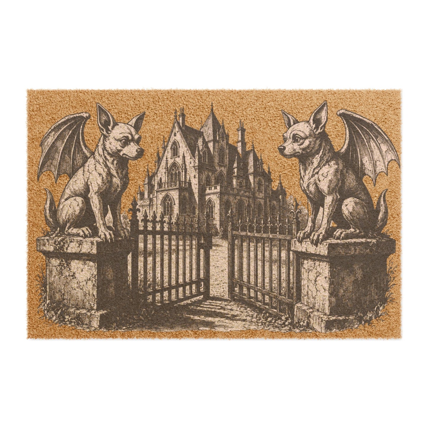 Chihuahua Gargoyle Angel Gothic Protector Welcome Mat