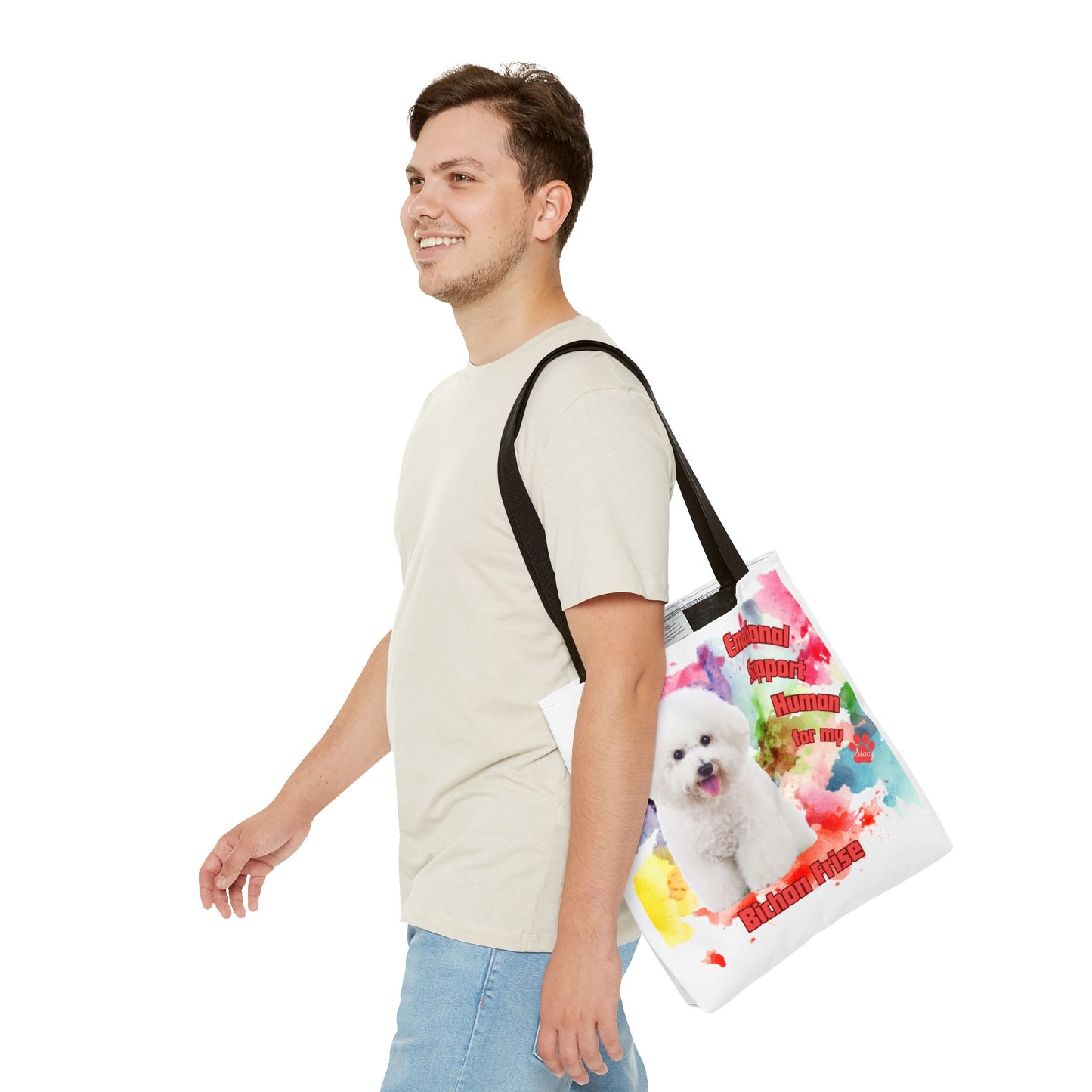 Emotional Support Human for my Bichon Frise Tote Bag