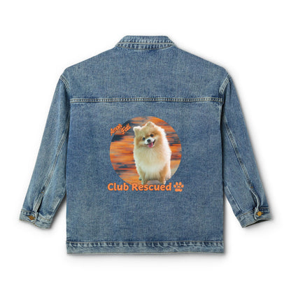 Pomeranian Club Rescued Women's Denim Jacket "Amor Fati"