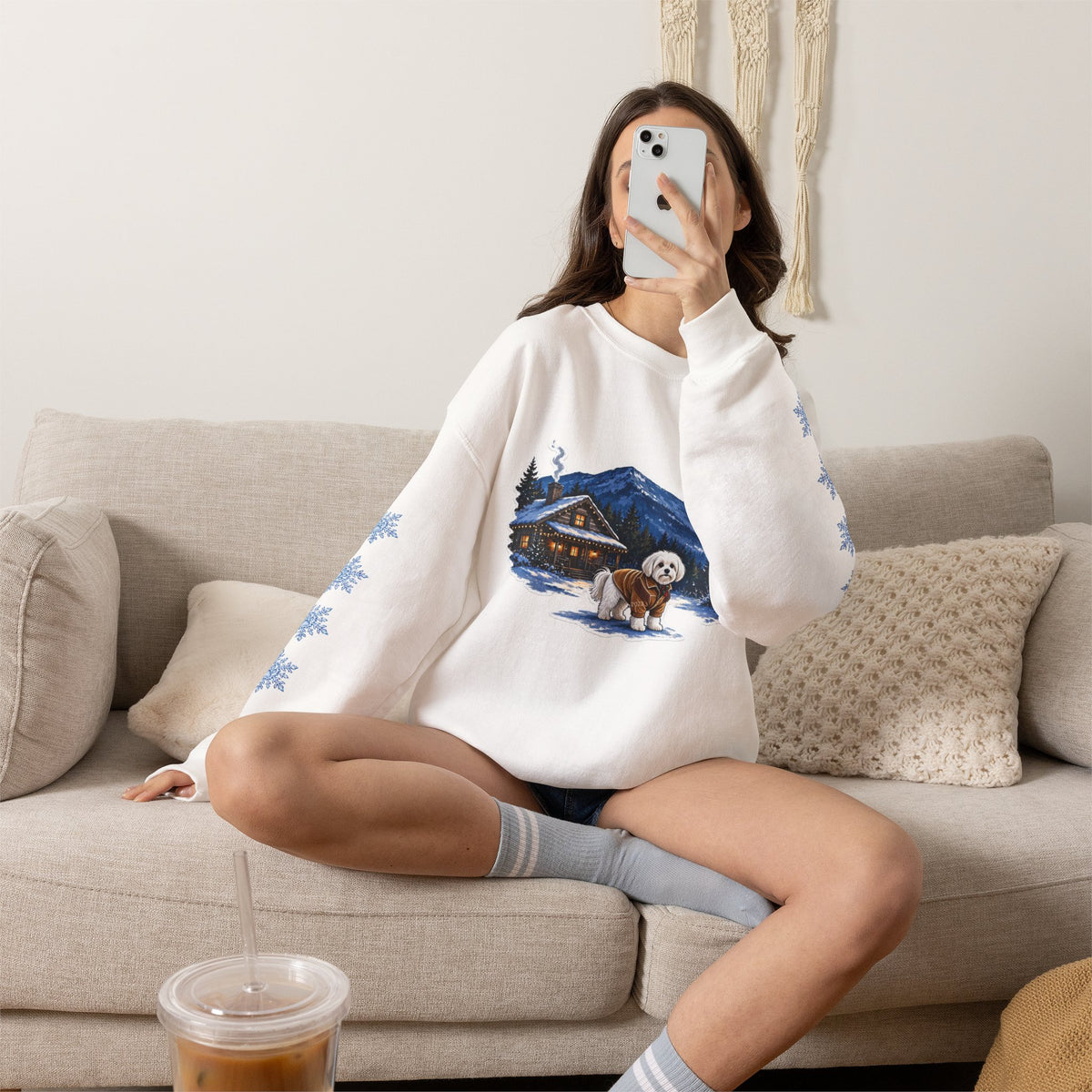 Maltese Smoky Mountain Christmas Sweatshirt