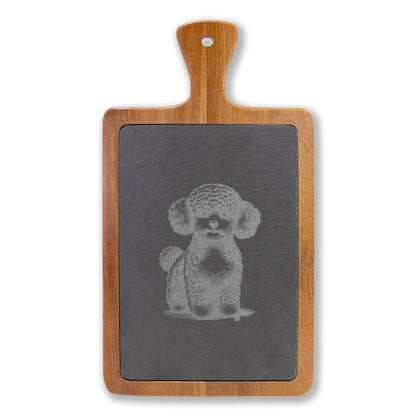 Toy Poodle Engraved Charcuterie Board, Dog Lover Cheese Board & Serving Platter