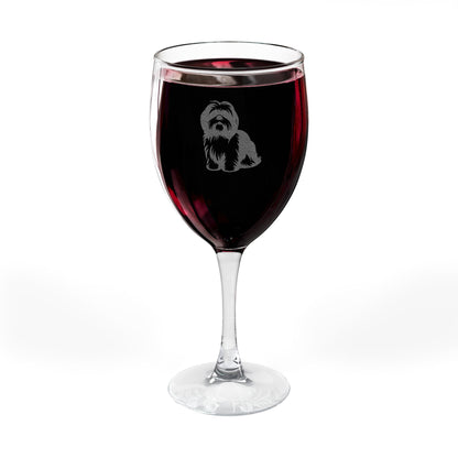 Shih Tzu  Engraved Wine Glass