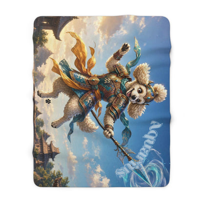 Aquarius Poodle Warrior Sherpa Blanket