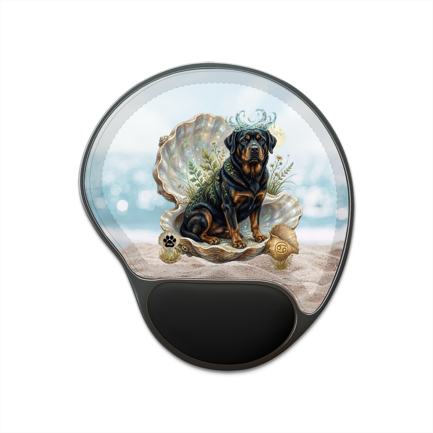 Luxury Cancer Zodiac Rottweiler Mouse Pad - Premium Water Element Office Desk Decor