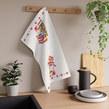 Emotional Support Human for my Shiba Inu Tea Towel