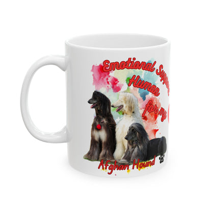 Emotional Support Human Afghan Hound Ceramic Mug,