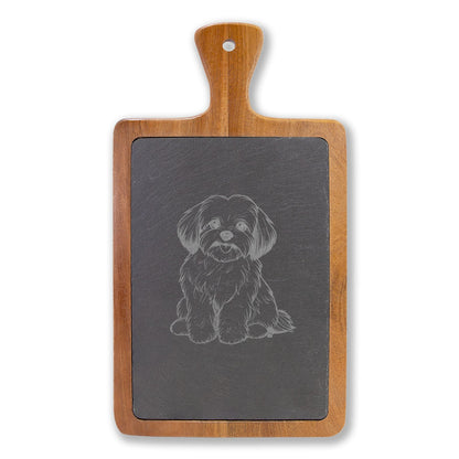 Maltese Engraved Charcuterie Board, Dog Lover Cheese Board & Serving Platter