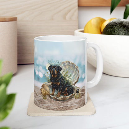 Cancer Zodiac Rottweiler Coastal Connection Ceramic Coffee Mug