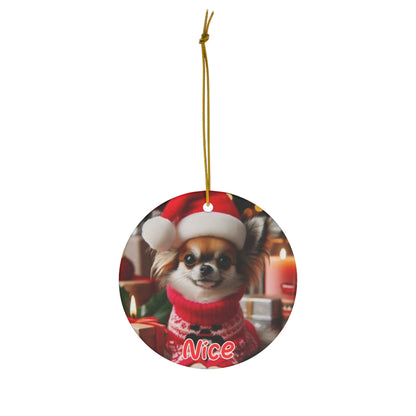 Chihuahua naughty and nice christmas Ornament