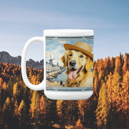 Golden Retriever Van Gogh Ceramic Mug 11oz