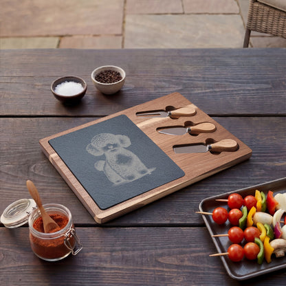 Toy Poodle Engraved Charcuterie Board, Dog Lover Cheese Board & Serving Platter