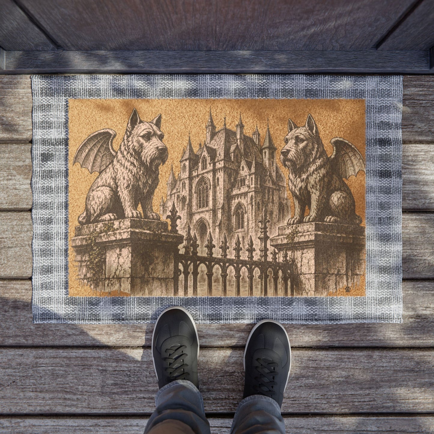 Scottish Terrier Gargoyle Angel Gothic Protector Welcome Mat