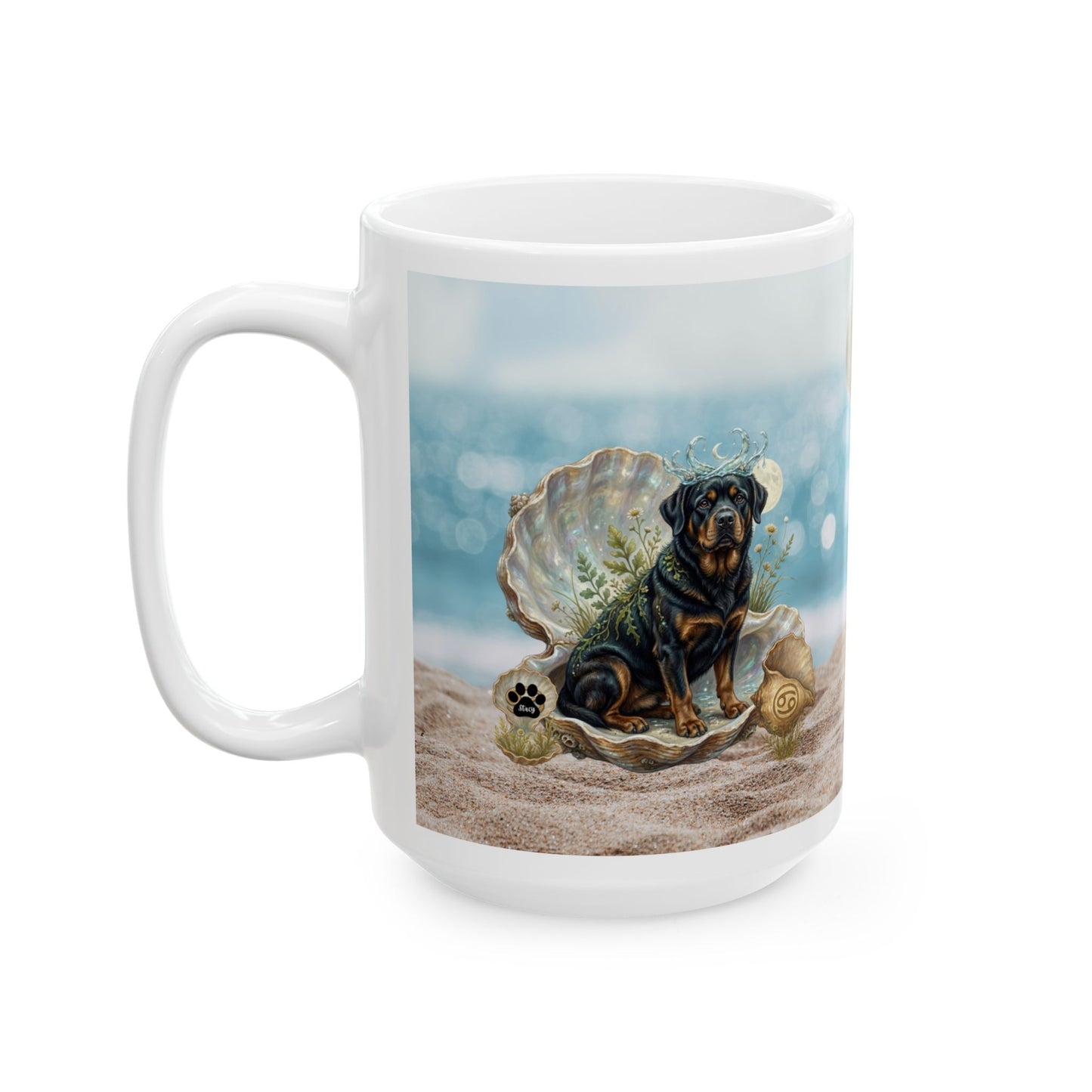 Cancer Zodiac Rottweiler Coastal Connection Ceramic Coffee Mug