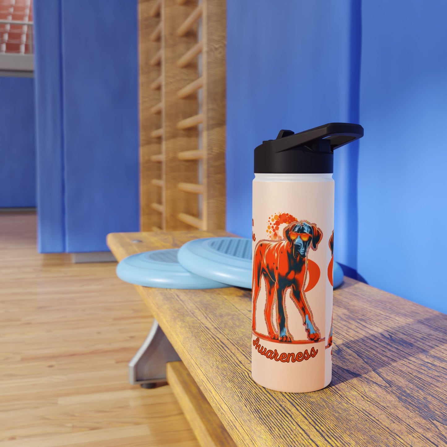 Great Dane "Lean on Me" MS Awareness Stainless Steel Water Bottle
