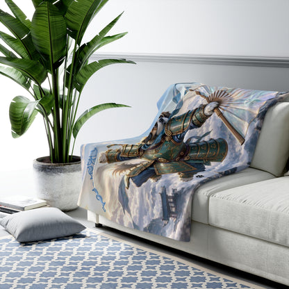 Libra Shih Tzu Warrior Sherpa Blanket