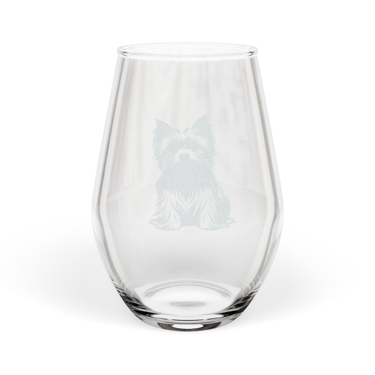 Yorkshire Terrier Sketch and Serve Engraved Stemless Wine glass