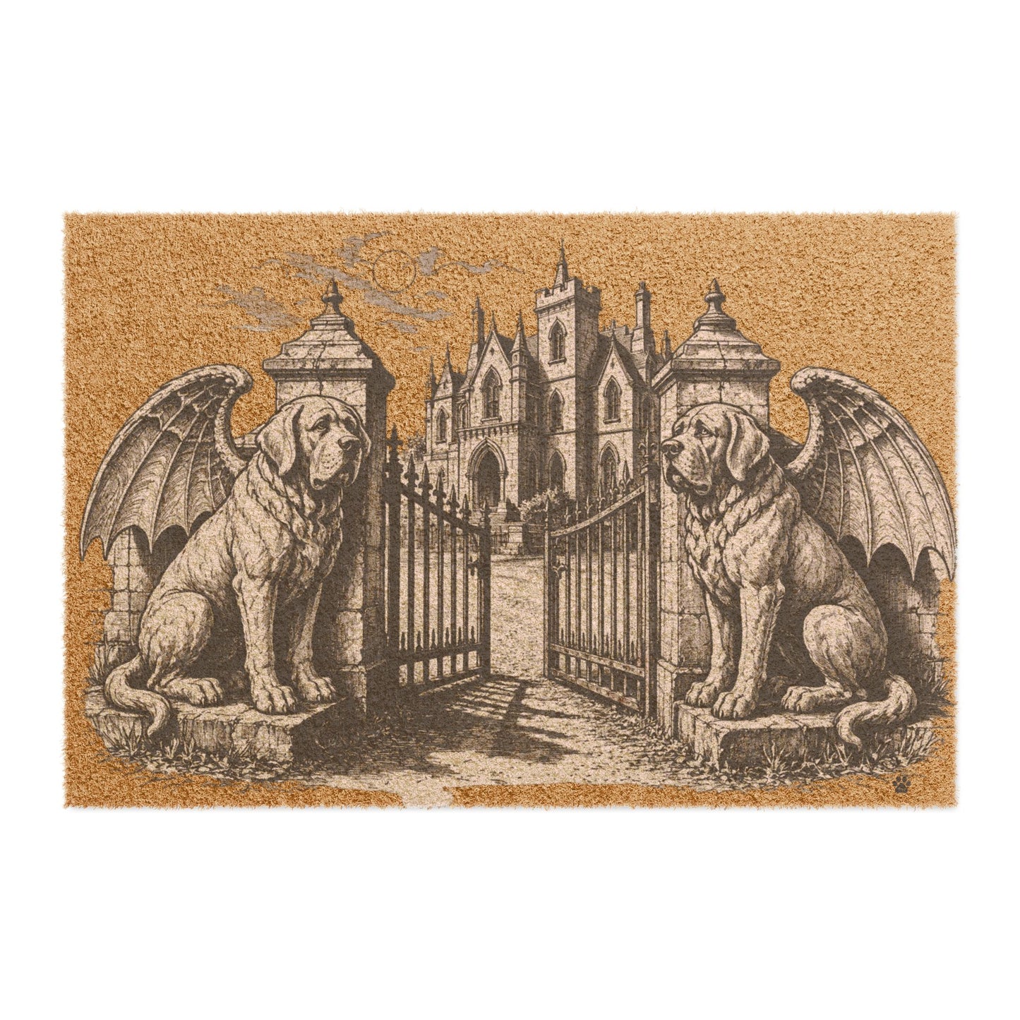 Saint Bernard Gargoyle Angel Gothic Protector Welcome Mat