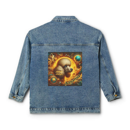 Aquarius as Poodle Celestial Denim Jacket