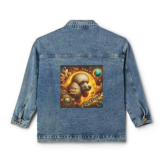 Aquarius as Poodle Celestial Denim Jacket