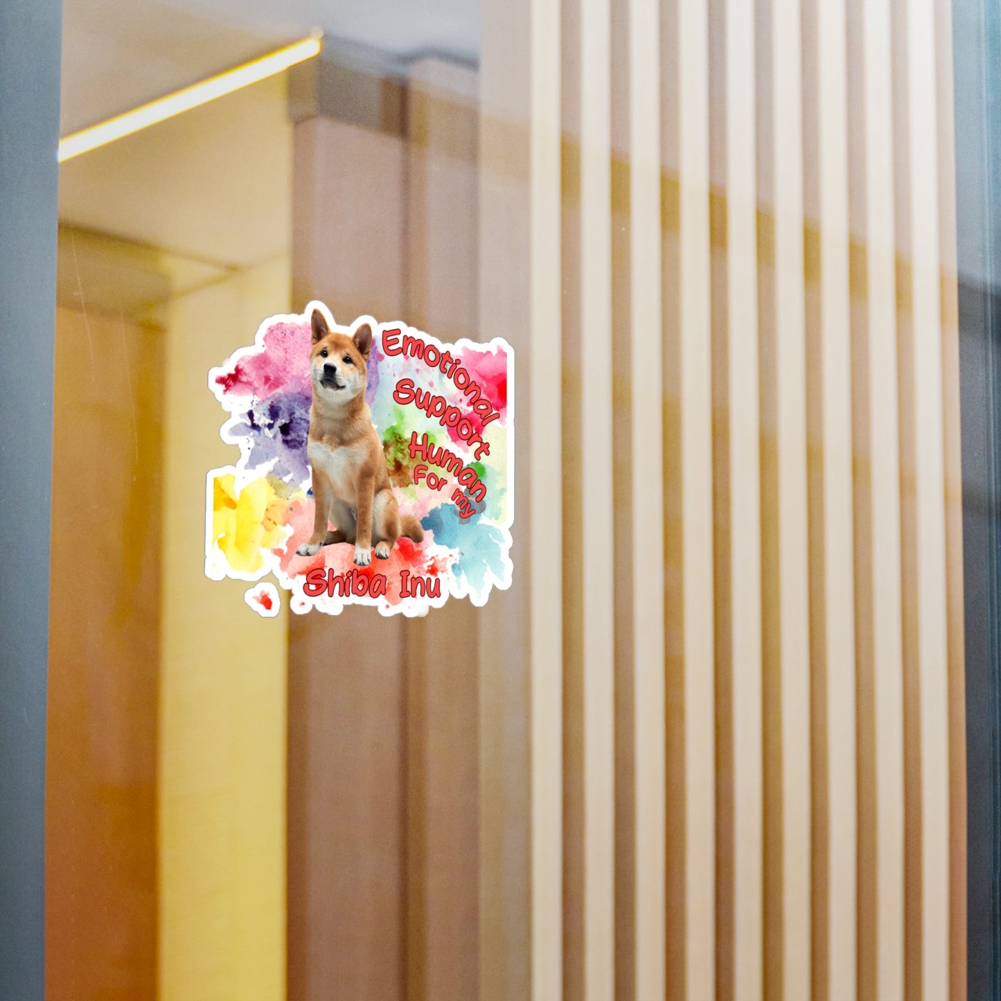 Emotional Support Human for Shiba Inu  die cut Sticker