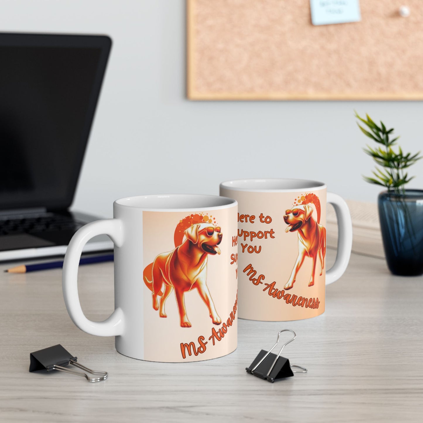 Labrador Retriever MS Awareness Coffee Mug – "Here to Support You" Ceramic Cup