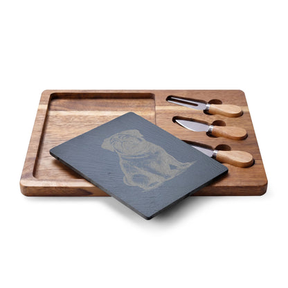 Pug Engraved Charcuterie Board, Dog Lover Cheese Board & Serving Platter